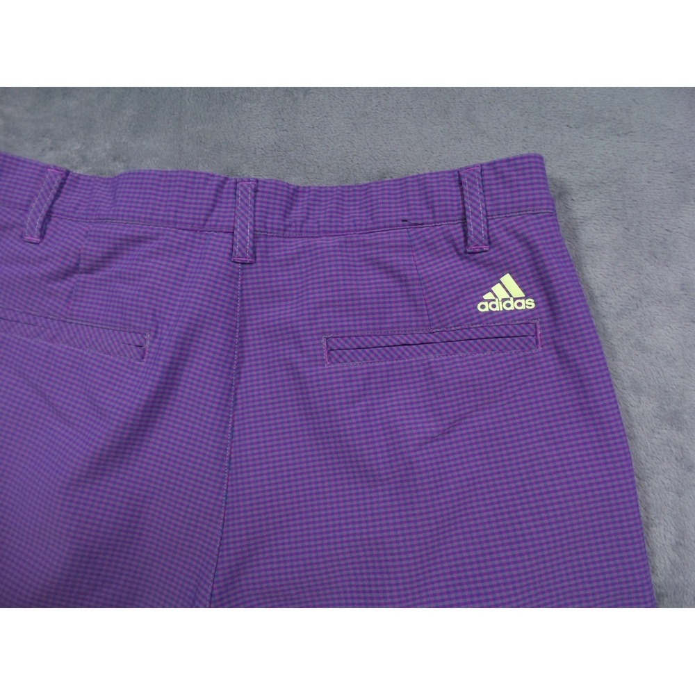 Adidas Golf Shorts Mens Size 32 Purple Ultimate 365 Gingham Plaid Stretch - Picture 5 of 14